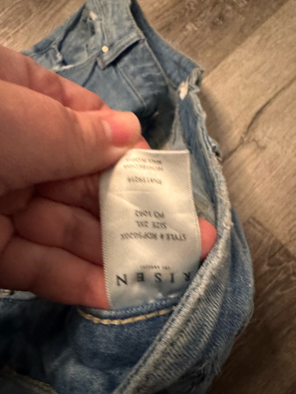 Light Blue Distressed Flared Risen Jeans - Picture 3 of 3